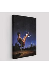 Ay'a Ayaklarını Koyup Dinlenen Kadın, Sürreal Sanat Tablosu-6091