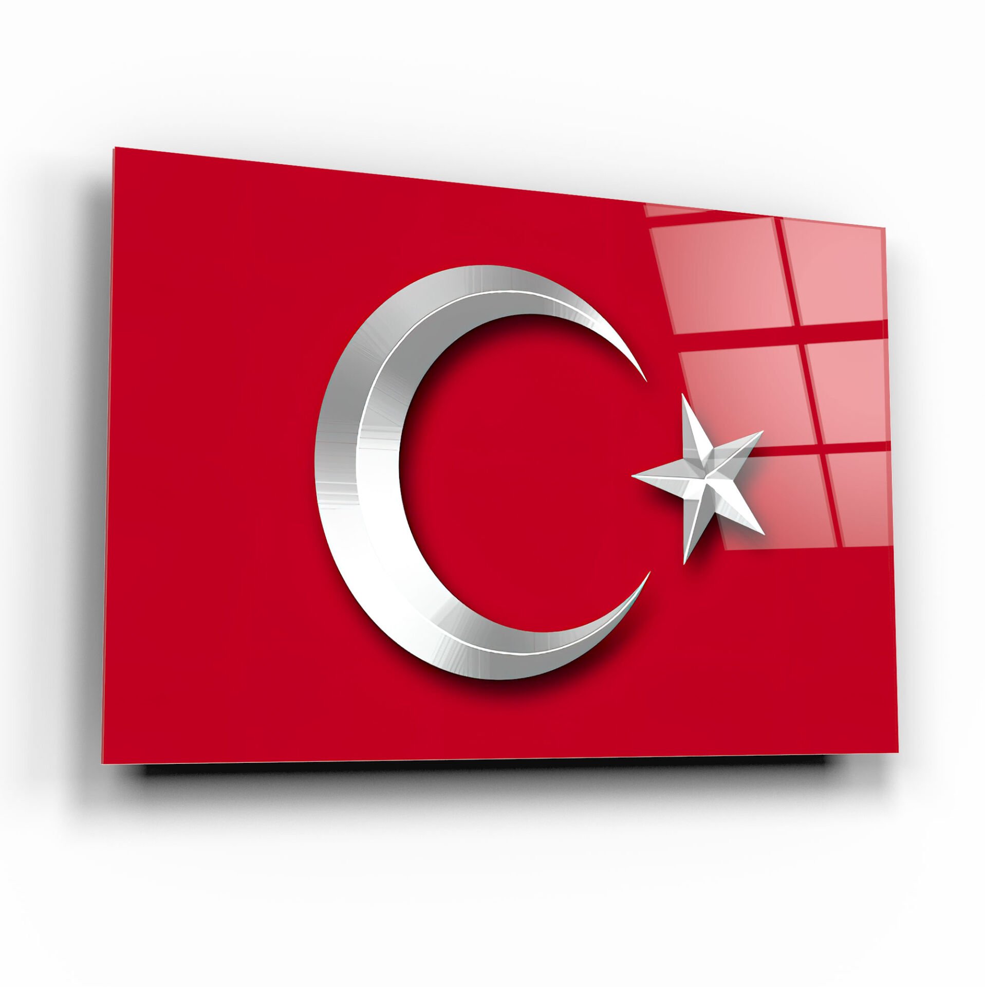 Türk Bayrağı Cam Tablo Özel Tasarım Ofis, Mutfak Çocuk Odası, Salon Dekorasyon
