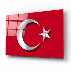 Türk Bayrağı Cam Tablo Özel Tasarım Ofis, Mutfak Çocuk Odası, Salon Dekorasyon