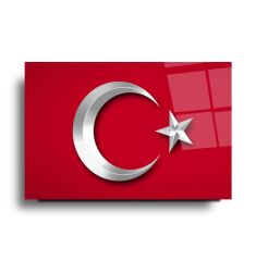 Türk Bayrağı Cam Tablo Özel Tasarım Ofis, Mutfak Çocuk Odası, Salon Dekorasyon