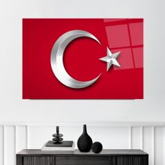 Türk Bayrağı Cam Tablo Özel Tasarım Ofis, Mutfak Çocuk Odası, Salon Dekorasyon