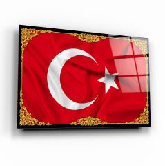 Türk Bayrağı Cam Tablo Özel Tasarım Ofis, Mutfak Çocuk Odası, Salon Dekorasyon