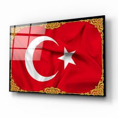 Türk Bayrağı Cam Tablo Özel Tasarım Ofis, Mutfak Çocuk Odası, Salon Dekorasyon