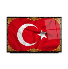 Türk Bayrağı Cam Tablo Özel Tasarım Ofis, Mutfak Çocuk Odası, Salon Dekorasyon