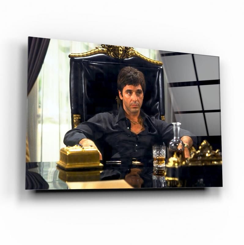 Tony Montana Cam Tablo Özel Tasarım Ofis, Mutfak Çocuk Odası, Salon Dekorasyon