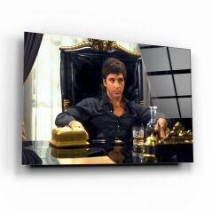 Tony Montana Cam Tablo Özel Tasarım Ofis, Mutfak Çocuk Odası, Salon Dekorasyon