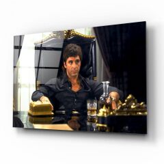 Tony Montana Cam Tablo Özel Tasarım Ofis, Mutfak Çocuk Odası, Salon Dekorasyon