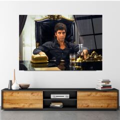 Tony Montana Cam Tablo Özel Tasarım Ofis, Mutfak Çocuk Odası, Salon Dekorasyon