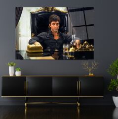 Tony Montana Cam Tablo Özel Tasarım Ofis, Mutfak Çocuk Odası, Salon Dekorasyon