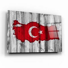Türk Bayrağı Cam Tablo Özel Tasarım Ofis, Mutfak Çocuk Odası, Salon Dekorasyon
