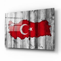 Türk Bayrağı Cam Tablo Özel Tasarım Ofis, Mutfak Çocuk Odası, Salon Dekorasyon