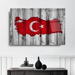 Türk Bayrağı Cam Tablo Özel Tasarım Ofis, Mutfak Çocuk Odası, Salon Dekorasyon