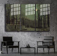 Ünlü Ressamlar ve Yapıtları Modern Yaşam Alanları İçin 3'lü Dikey Cam Tablo 626