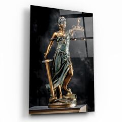 Themis Heykeli Cam Tablo Özel Tasarım Ofis, Mutfak Çocuk Odası, Salon Dekorasyon