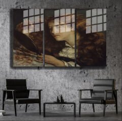Ünlü Ressamlar ve Yapıtları Modern Yaşam Alanları İçin 3'lü Dikey Cam Tablo 629