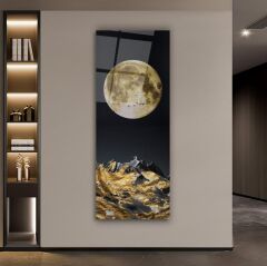 Ay Manzarası Panoramik Cam Tablo Özel Tasarım Ofis, Mutfak Çocuk Odası, Salon Dekorasyon