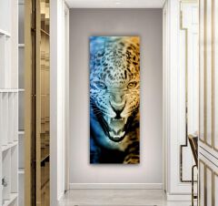Leopar Panoramik Cam Tablo Özel Tasarım Ofis, Mutfak Çocuk Odası, Salon Dekorasyon