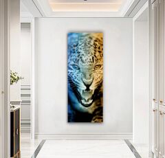 Leopar Panoramik Cam Tablo Özel Tasarım Ofis, Mutfak Çocuk Odası, Salon Dekorasyon