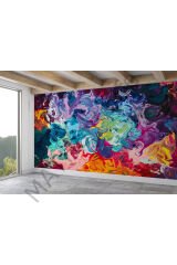 Modern Tarz Yağlıboya Görünüm Dekoratif Duvar Kağıdı-3524