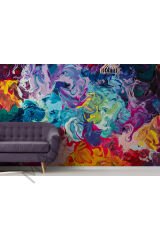 Modern Tarz Yağlıboya Görünüm Dekoratif Duvar Kağıdı-3524