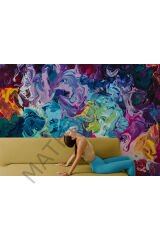 Modern Tarz Yağlıboya Görünüm Dekoratif Duvar Kağıdı-3524