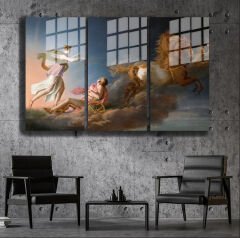 Ünlü Ressamlar ve Yapıtları Modern Yaşam Alanları İçin 3'lü Dikey Cam Tablo 635