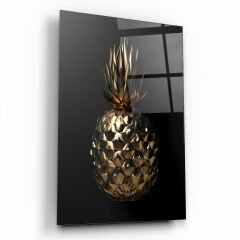 Gold Ananas Cam Tablo Özel Tasarım Ofis, Mutfak Çocuk Odası, Salon Dekorasyon