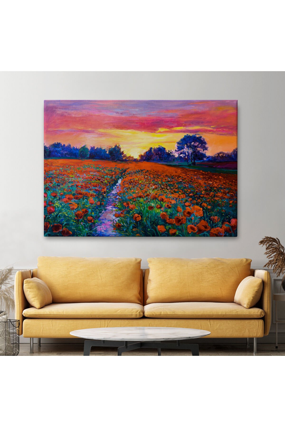 Haşhaş Tarlasının Yağlı Boya Tablosu-1211