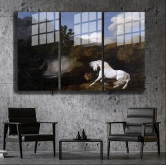Ünlü Ressamlar ve Yapıtları Modern Yaşam Alanları İçin 3'lü Dikey Cam Tablo 640
