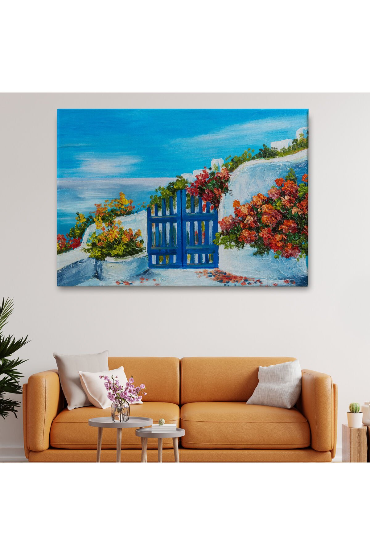 Deniz Manzaralı Bahçe Duvar Tablosu-1220