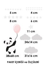 Uçan Panda Duvar Sticker