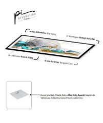 Gold Geyikler Panoramik Cam Tablo Özel Tasarım Ofis, Mutfak Çocuk Odası, Salon Dekorasyon