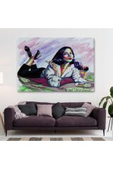 Silahlı Gangster Kız Pop Art Dekoratif Duvar Tablosu-3530