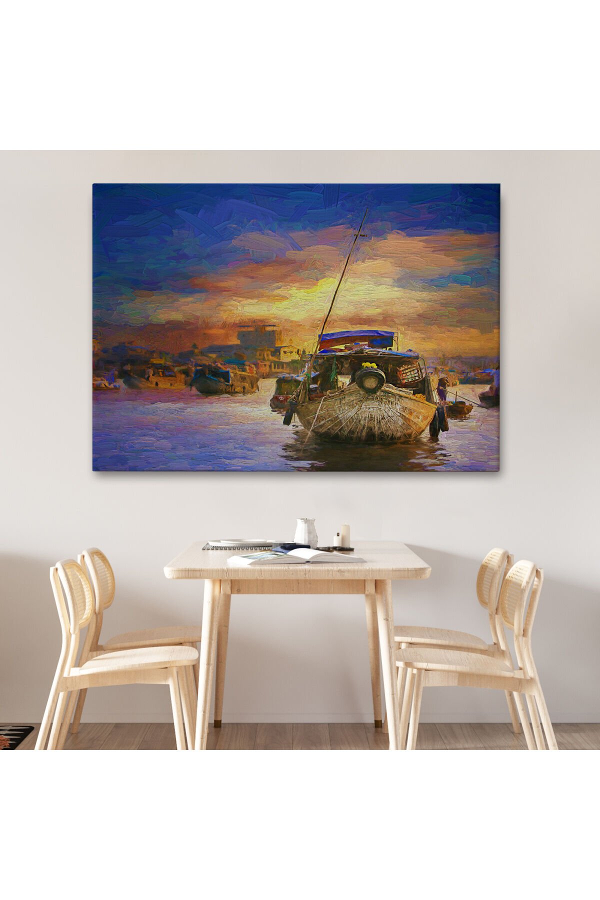 Vietnam'ın Mekong Yüzen Pazar Tho'da Tekne Tablosu-1225