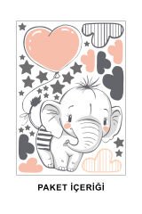 Sevimli Fil Duvar Sticker