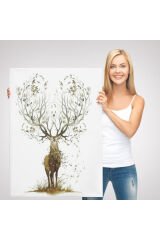 Yaprak Boynuzlu Geyik Tablosu-6133