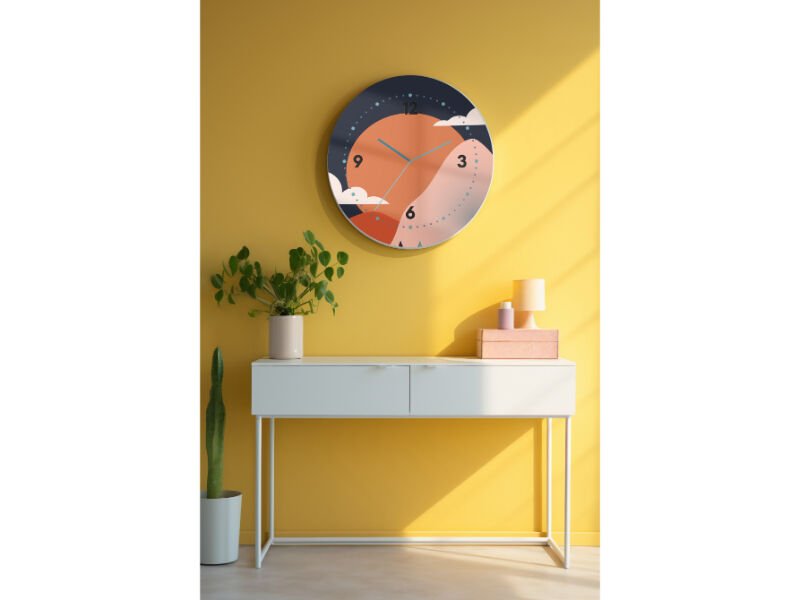 Dekoratif Cam Duvar Saati-1708