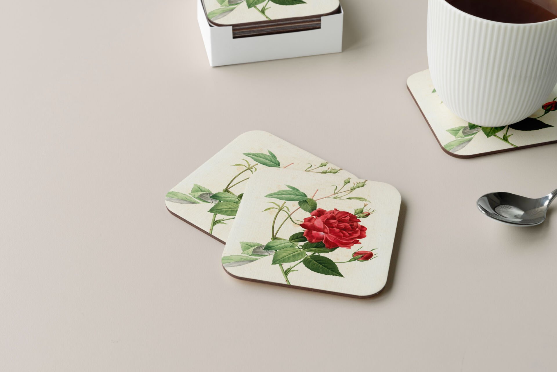 Dekoratif Bardak Altlığı Çiçekler 125