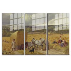 Ünlü Ressamlar ve Yapıtları Modern Yaşam Alanları İçin 3'lü Dikey Cam Tablo 667