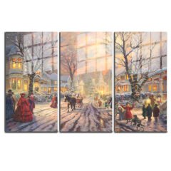 Ünlü Ressamlar ve Yapıtları Modern Yaşam Alanları İçin 3'lü Dikey Cam Tablo 669