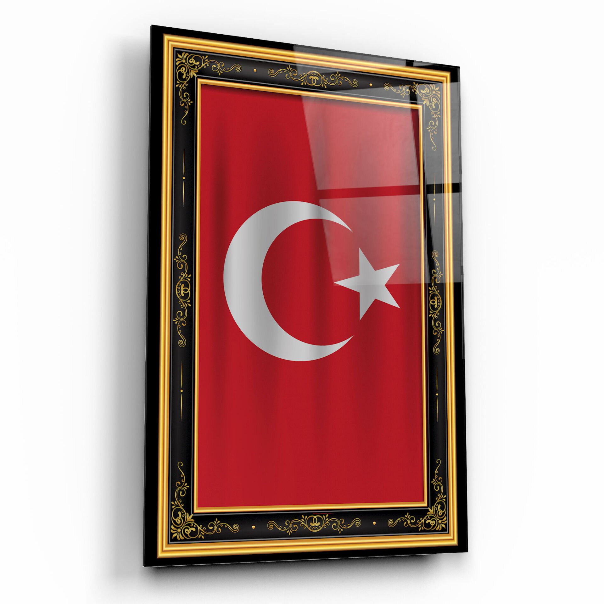 Türk Bayrağı Cam Tablo Özel Tasarım Ofis, Mutfak Çocuk Odası, Salon Dekorasyon