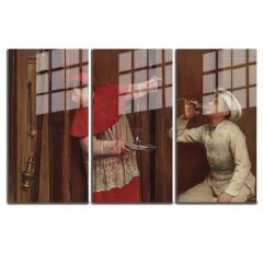 Ünlü Ressamlar ve Yapıtları Modern Yaşam Alanları İçin 3'lü Dikey Cam Tablo 676