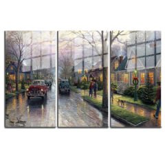 Ünlü Ressamlar ve Yapıtları Modern Yaşam Alanları İçin 3'lü Dikey Cam Tablo 678