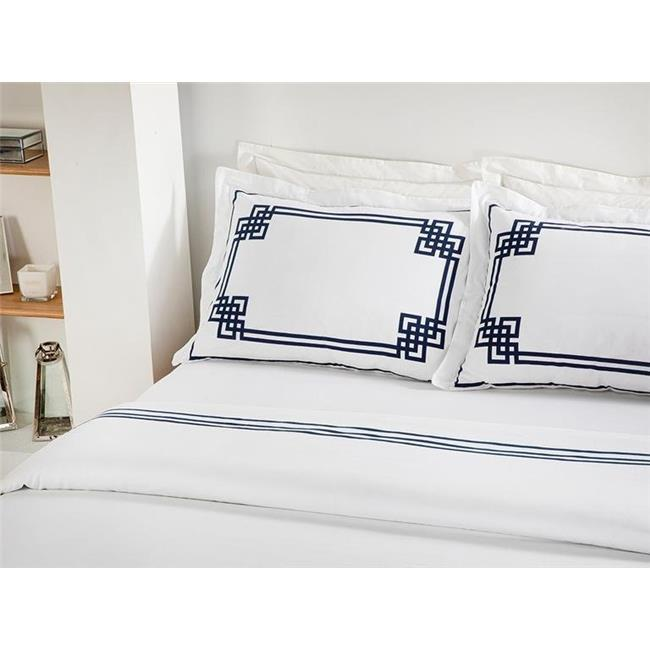 English Home Roman Pamuklu King Size Lastik Çarşaflı Nevresim Takımı 240x220 Cm İndigo