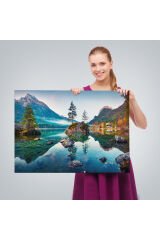 Hintersee Gölü Almanya Dekoratif Kanvas Duvar Tablosu-3563