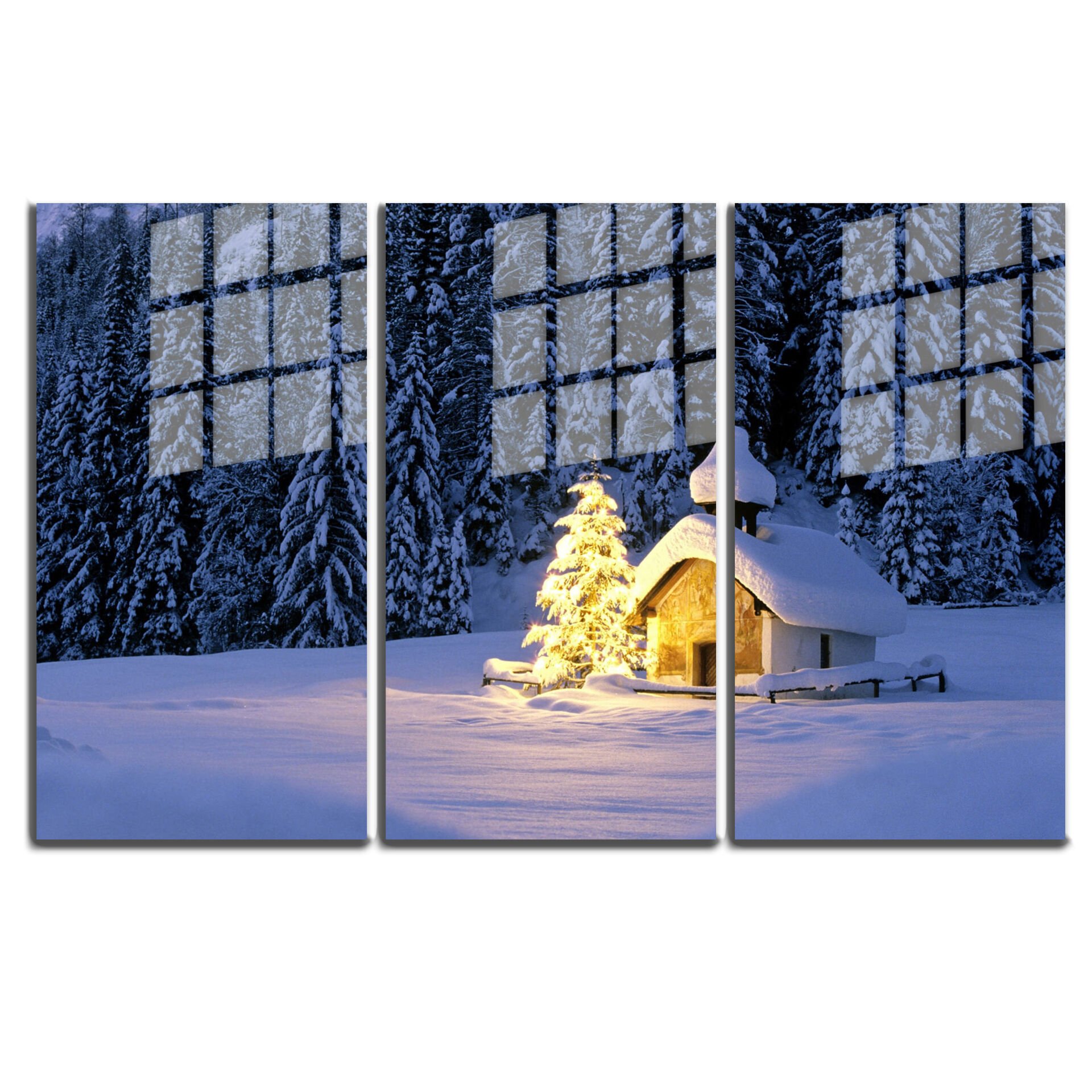 Ünlü Ressamlar ve Yapıtları Modern Yaşam Alanları İçin 3'lü Dikey Cam Tablo 687