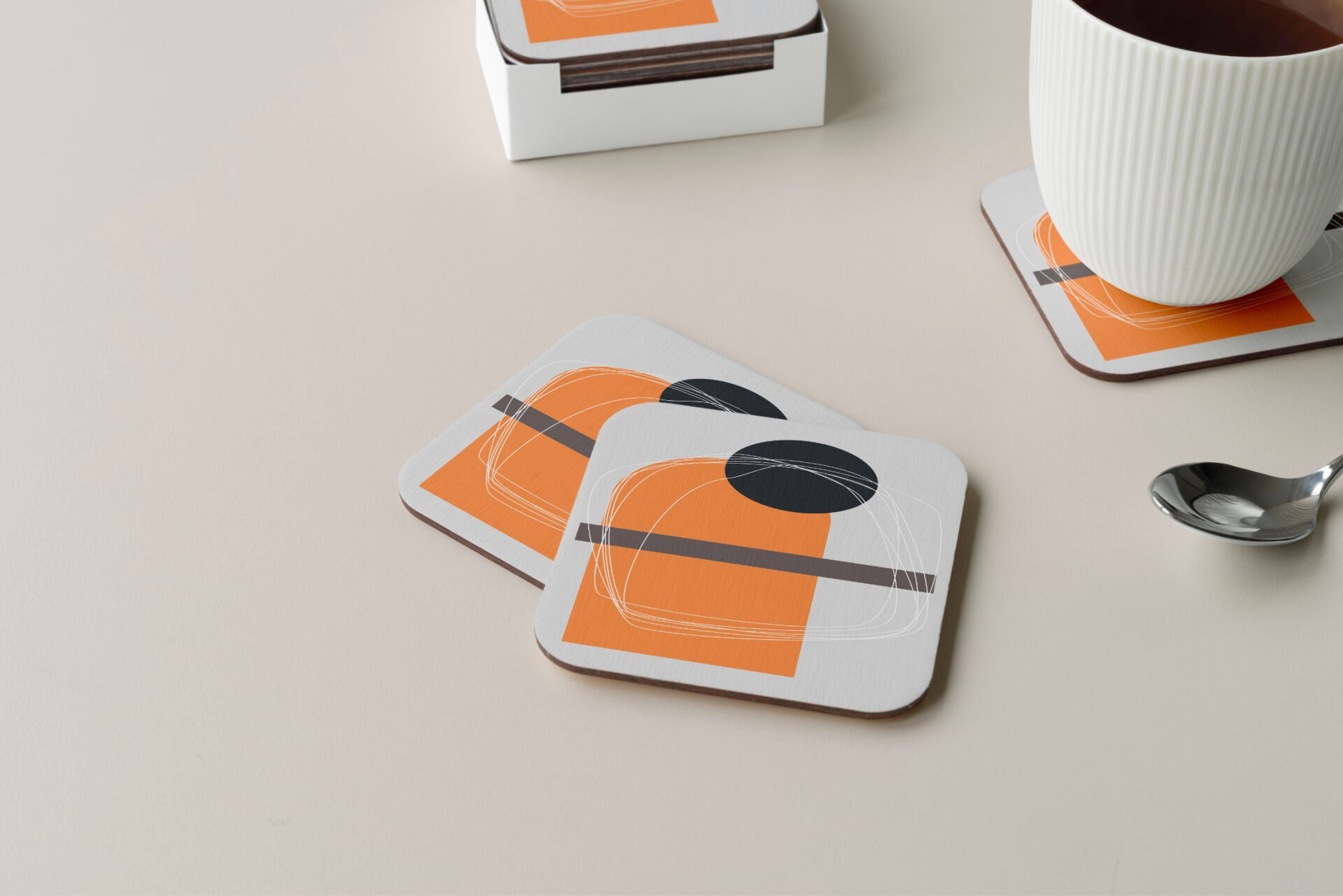 Dekoratif Bardak Altlığı Minimal Desen 01