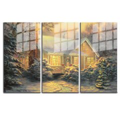 Ünlü Ressamlar ve Yapıtları Modern Yaşam Alanları İçin 3'lü Dikey Cam Tablo 696