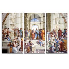 Ünlü Ressamlar ve Yapıtları Modern Yaşam Alanları İçin 3'lü Dikey Cam Tablo 697