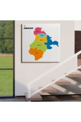 Ardahan İli ve İlçeler Haritası Dekoratif Kanvas Tablo 1270